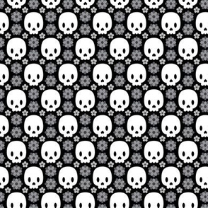 Skulls and grey flowers
