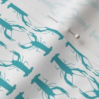 Crayfish Coordinate for Pond Life Animals Print in Turquoise