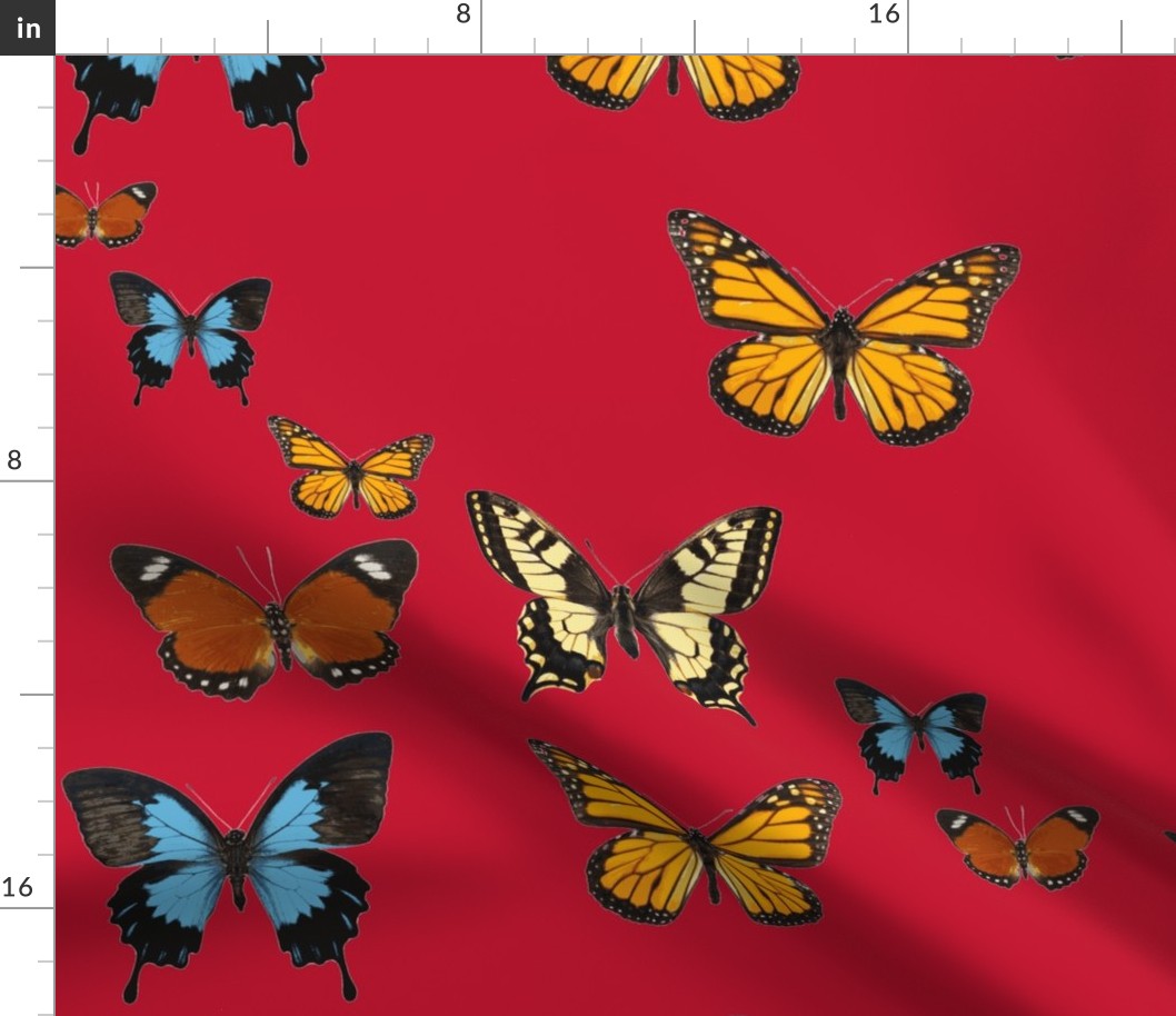 Butterflies on Red