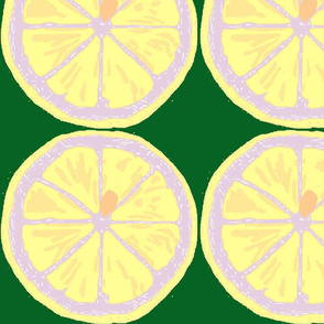 lemon slices on green