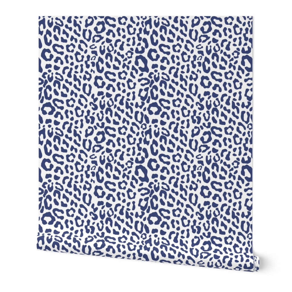 blue leopard on white