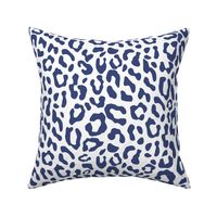 blue leopard on white