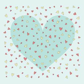 Print with hearts