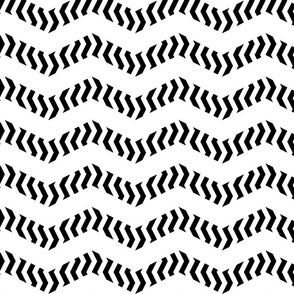 zigzag zebra chevron - black and white