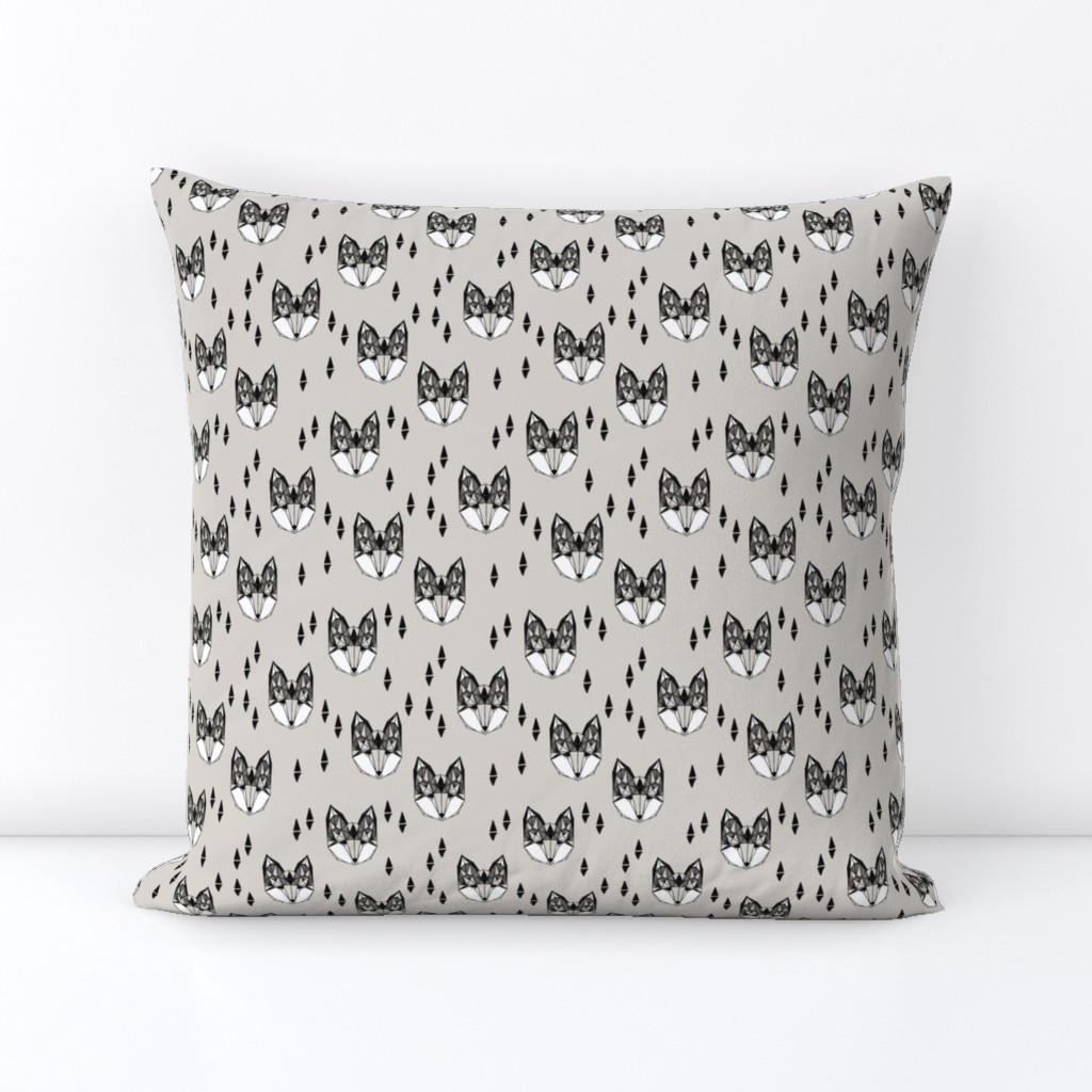 fox // geometric fox head cute triangles grey kids nursery baby baby boy grey foxes