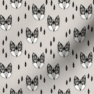 fox // geometric fox head cute triangles grey kids nursery baby baby boy grey foxes