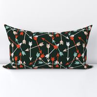 Arrows Scattered - Rifle Green/Vermillion/Blush/Pale Turquoise/White by Andrea Lauren