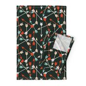 Arrows Scattered - Rifle Green/Vermillion/Blush/Pale Turquoise/White by Andrea Lauren