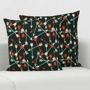 Arrows Scattered - Rifle Green/Vermillion/Blush/Pale Turquoise/White by Andrea Lauren