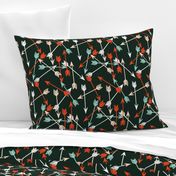 Arrows Scattered - Rifle Green/Vermillion/Blush/Pale Turquoise/White by Andrea Lauren