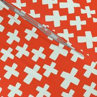 Swiss Cross - Vermillion/Cream