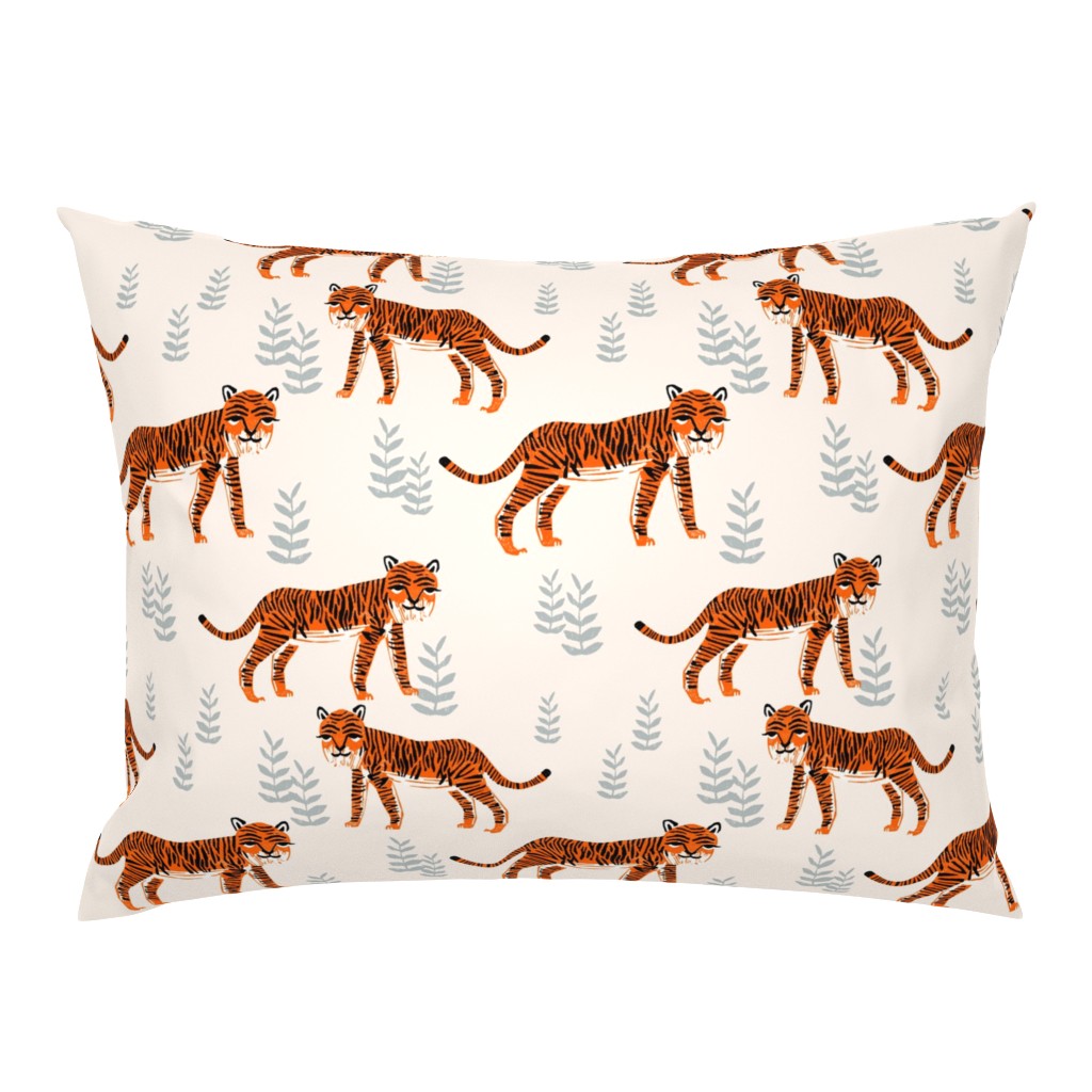 Safari Tiger - Cadmium Orange/Slate Grey/Champagne by Andrea Lauren