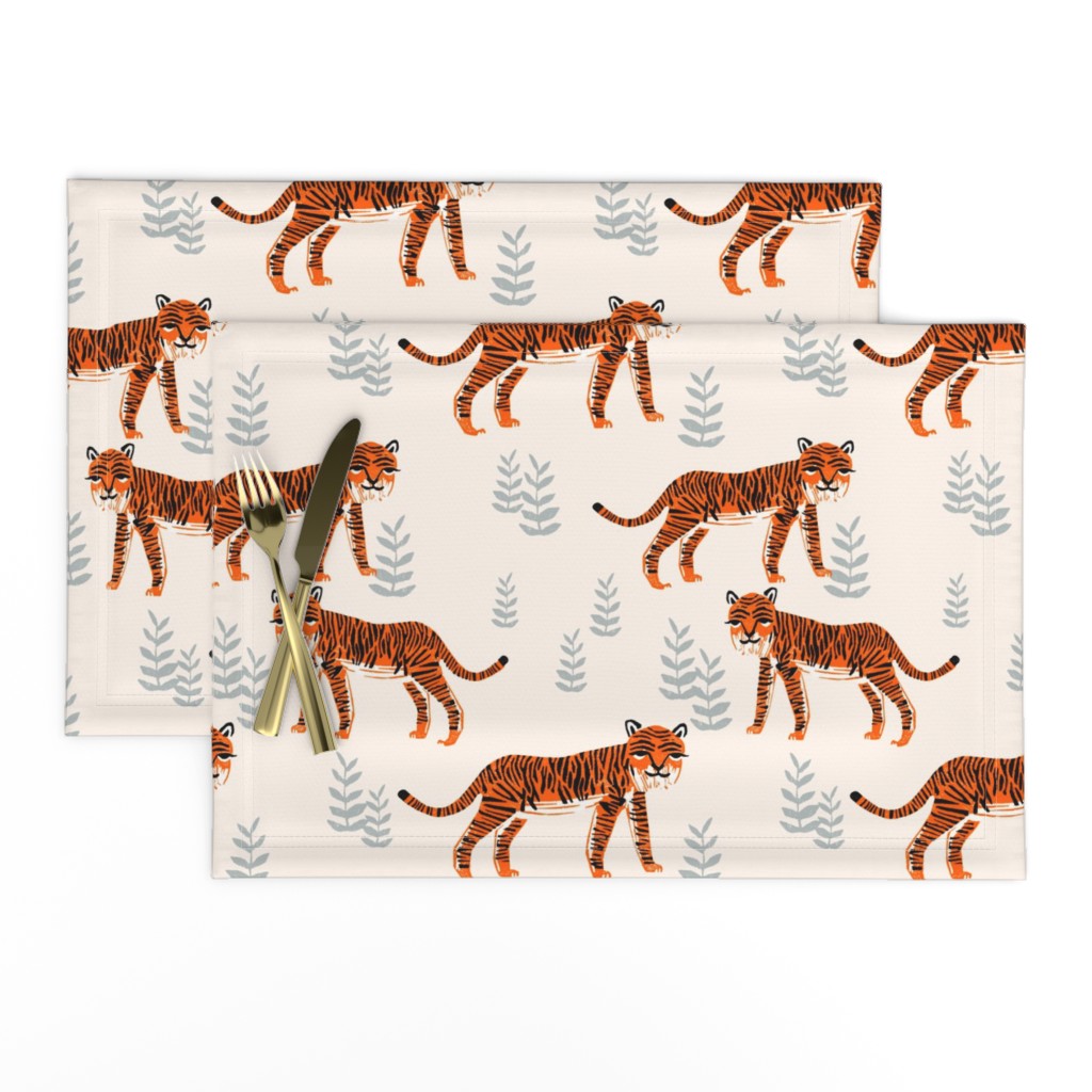 Safari Tiger - Cadmium Orange/Slate Grey/Champagne by Andrea Lauren