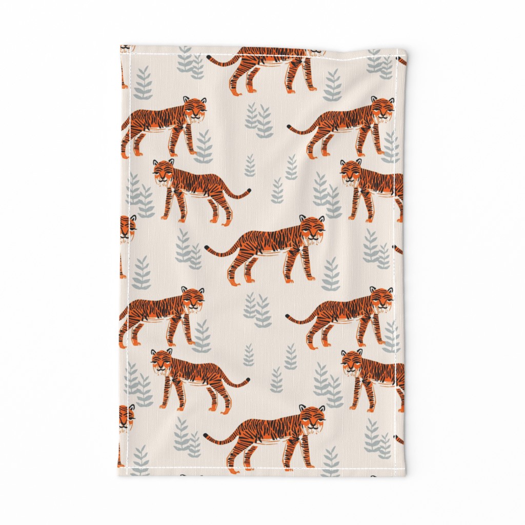 Safari Tiger - Cadmium Orange/Slate Grey/Champagne by Andrea Lauren