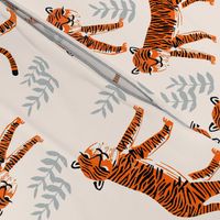 Safari Tiger - Cadmium Orange/Slate Grey/Champagne by Andrea Lauren