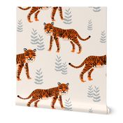 Safari Tiger - Cadmium Orange/Slate Grey/Champagne by Andrea Lauren