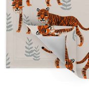 Safari Tiger - Cadmium Orange/Slate Grey/Champagne by Andrea Lauren