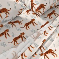 Safari Tiger - Cadmium Orange/Slate Grey/Champagne by Andrea Lauren