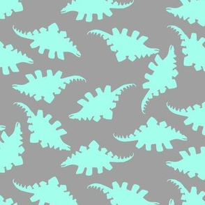 Light Blue Stegosaurus on Gray