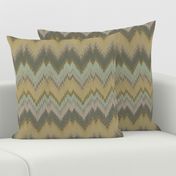 Yellow and Teal Ikat Chevron 