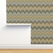 Yellow and Teal Ikat Chevron 