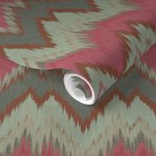 Raspberry and Teal Ikat Chevron