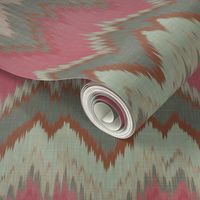 Raspberry and Teal Ikat Chevron