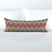 Raspberry and Teal Ikat Chevron