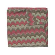 Raspberry and Teal Ikat Chevron