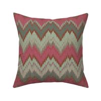 Raspberry and Teal Ikat Chevron