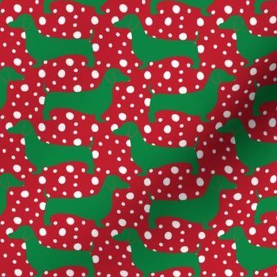 Christmas Dachshunds (Green & Red)