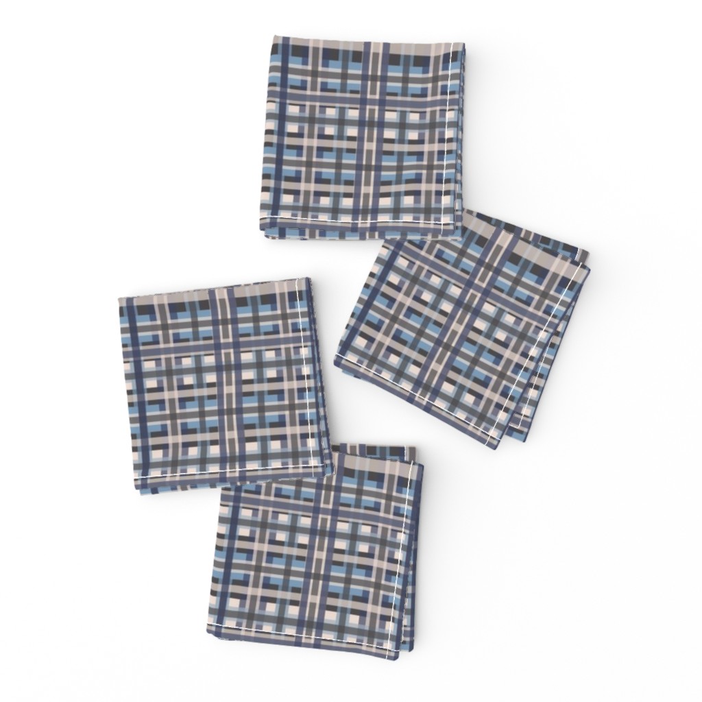 Plaid Blue/Gray Design