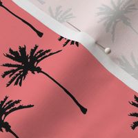 Black Palm Trees on Pinky Peach Background