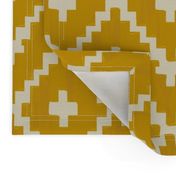 Southwest_diamond & chevron gold on taupe