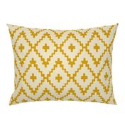 Southwest_ diamond chevron - light taupe on gold 