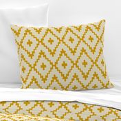 Southwest_ diamond chevron - light taupe on gold 