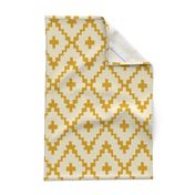 Southwest_ diamond chevron - light taupe on gold 