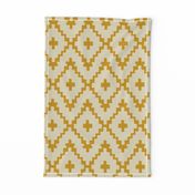 Southwest_ diamond chevron - light taupe on gold 