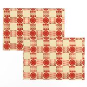 picnic gingham 2" red and cream