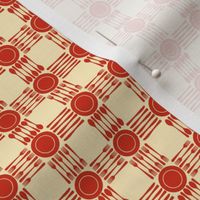 picnic gingham 1/2" squares, red and cream