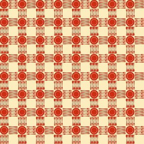 picnic gingham 1/2" squares, red and cream