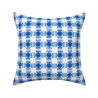 picnic gingham 1" blue and white