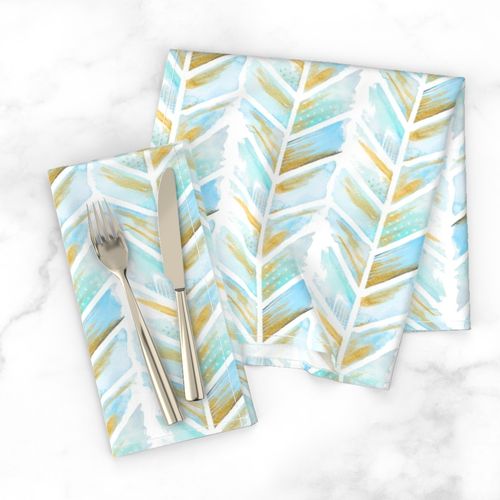 Watercolor Feather Chevron 