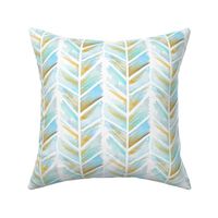 Watercolor Feather Chevron 