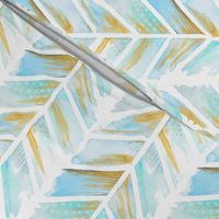 Watercolor Feather Chevron 