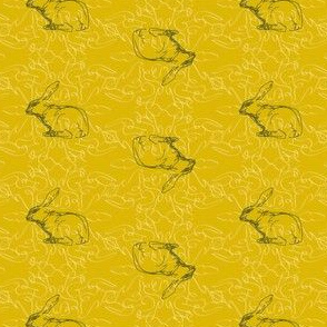 Bunnies in gold/chartreuse