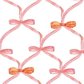 pink orange bow trellis