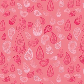 Elephant's Garden (Fuschia Raindrop) - Pink Paisleys