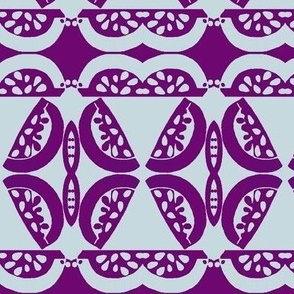 Citrus slices in purple and white