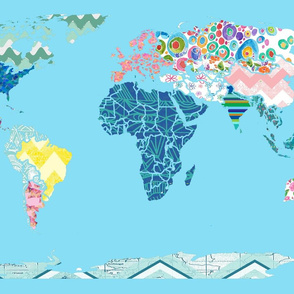 Map of the World with Patterns